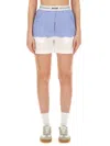 Msgm Logo Band Striped Shorts