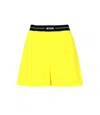 Msgm Logo Logo Shorts In Yellow