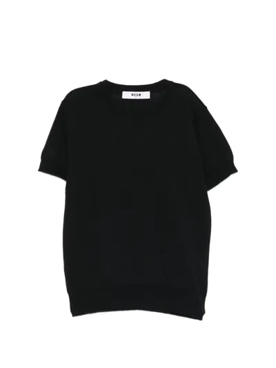 Msgm Kids' Short-sleeve T-shirt In Black