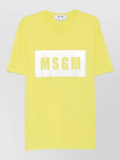 Msgm Short-sleeve T-shirt In Yellow