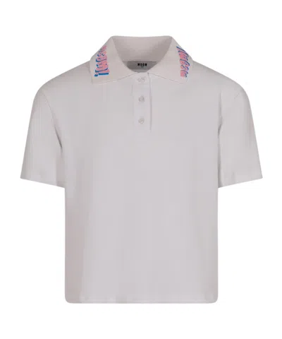 Msgm Kids' Short-sleeved Polo Shirt In Gray