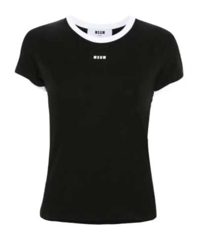 Msgm Short-sleeved T-shirt In Black