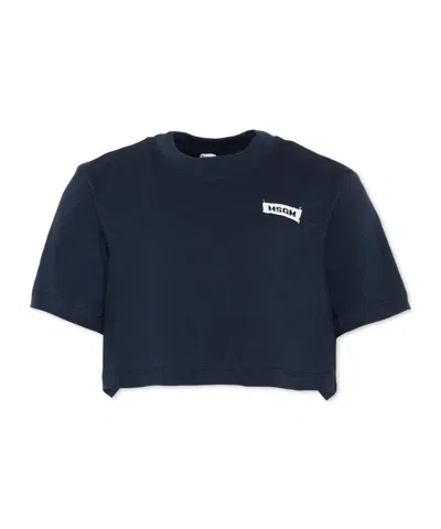 Msgm Short-sleeved T-shirt In Black