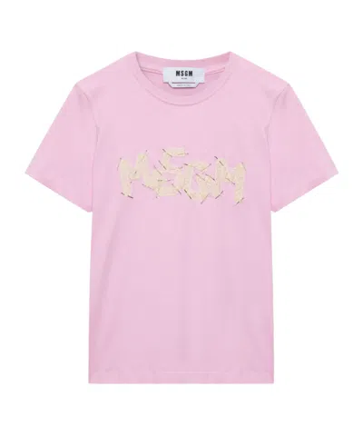 Msgm Short-sleeved T-shirt In Pink