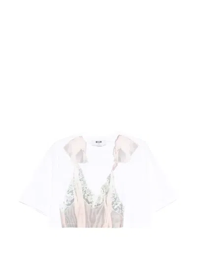Msgm Short-sleeves T-shirt In Multi