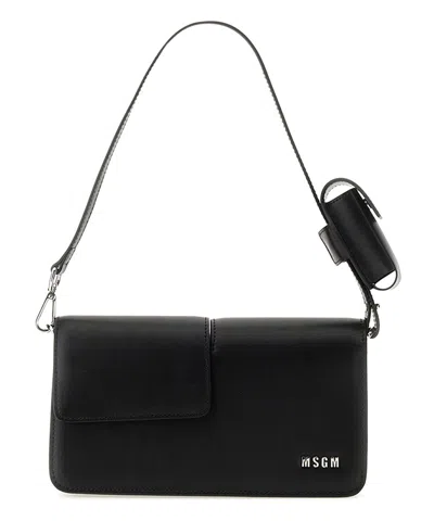 Msgm Shoulder Bag In Black