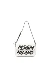 Msgm Logo-print Shoulder Bag In White