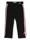 Msgm Side-stripe Straight-leg Trousers In Black