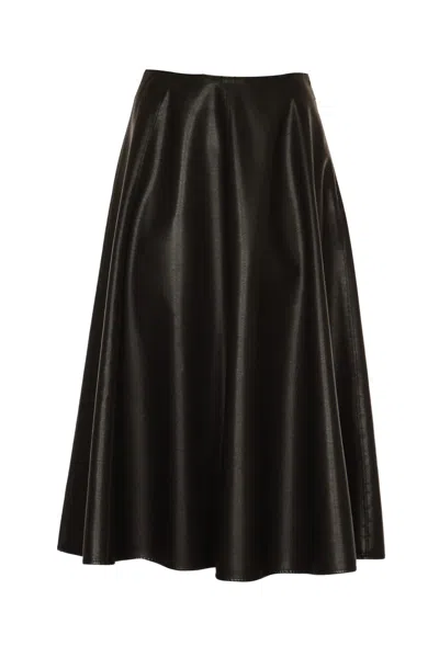 Msgm Side Zip Skirt In Black