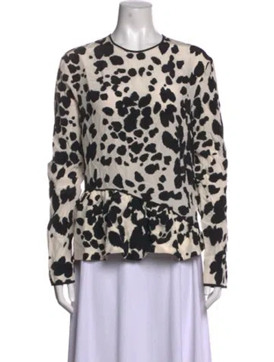 Pre-owned Msgm Silk Animal Print Top In Black