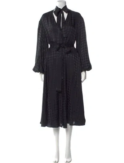 Pre-owned Msgm Silk Long Dress In Black