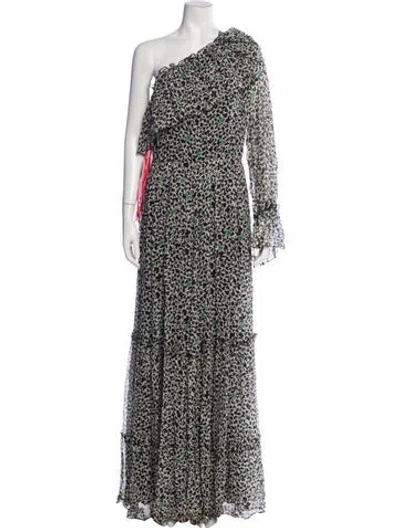 Pre-owned Msgm Silk Long Dress In Multicolor