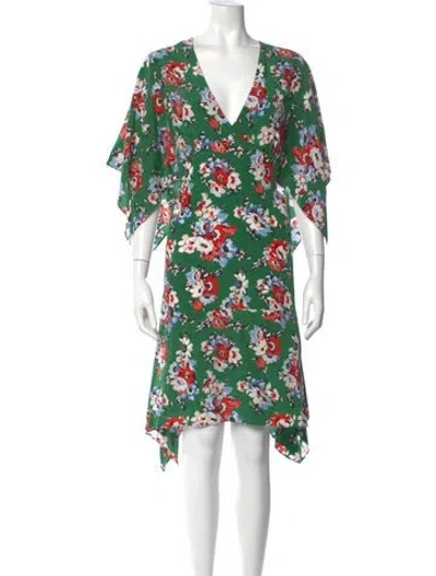 Pre-owned Msgm Silk Midi Length Dress In Multi