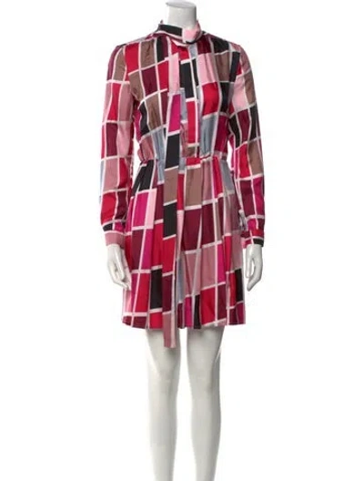 Pre-owned Msgm Silk Midi Length Dress In Pink