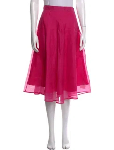 Pre-owned Msgm Silk Midi Length Skirt In Pink