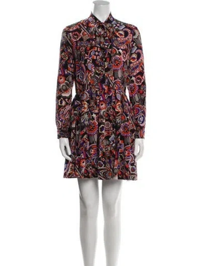 Pre-owned Msgm Silk Mini Dress In Multi