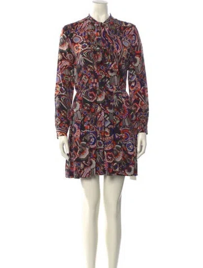 Pre-owned Msgm Silk Mini Dress In Multi