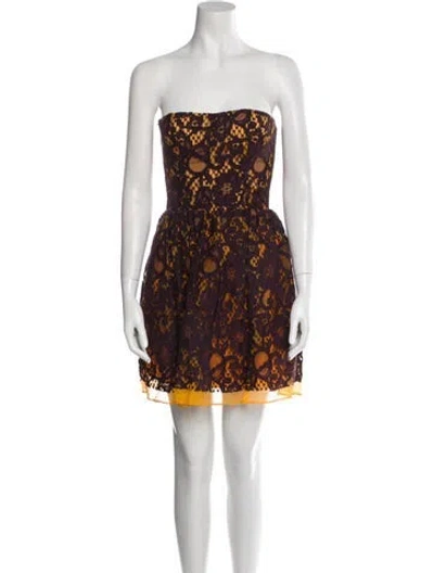 Pre-owned Msgm Silk Mini Dress In Orange