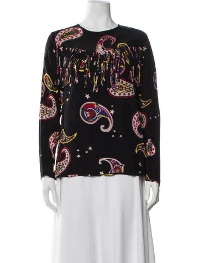 Pre-owned Msgm Silk Paisley Print Top In Multi