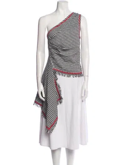 Pre-owned Msgm Silk Plaid Print Tunic In Black