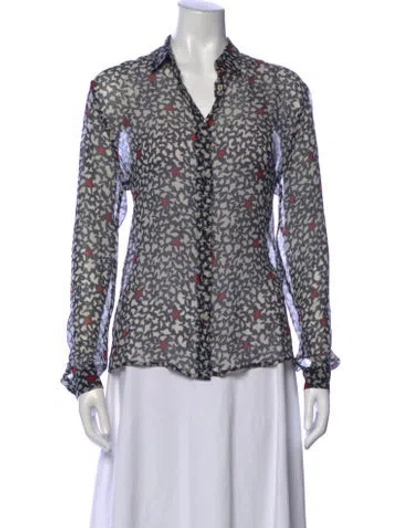 Pre-owned Msgm Silk Printed Blouse In Multi
