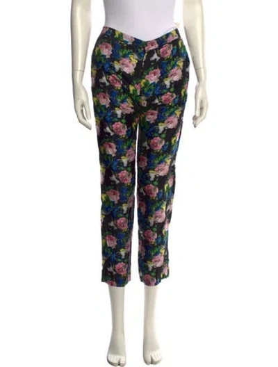 Pre-owned Msgm Silk Straight Leg Pants In Multi