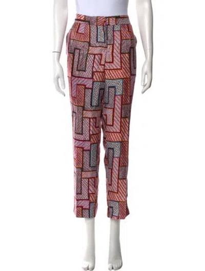 Pre-owned Msgm Silk Straight Leg Pants In Multi