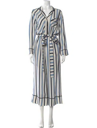 Pre-owned Msgm Silk Striped Jumpsuit In Multi