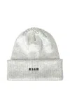 Msgm Embroiderd-logo Beanie In Gray