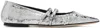 MSGM SILVER CRACKLE LEATHER BALLERINA FLATS