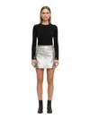 Msgm Silver Solid Above Knee Skirt In Silver