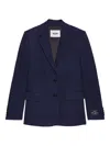 Msgm Single-breasted Blazer In Blue