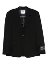 Msgm Single-breasted Blazer In Black