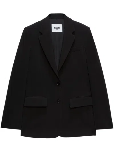 Msgm Single-breasted Blazer In Black