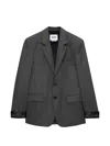 Msgm Single-breasted Blazer In Gray