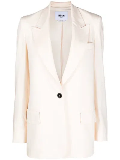 Msgm Blazer Aus Viskosemischung In White