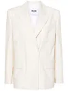 Msgm Single-breasted Blazer In Neutrals