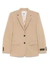 Msgm Single-breasted Blazer In Nude