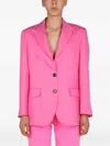Msgm Single-breasted Blazer In Pink