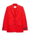 Msgm Long-sleeved Single-breasted Tailored Blazer In Red