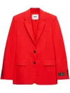 Msgm Single Breast Viscose Blend Blazer In Rot