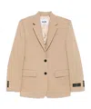 Msgm Single-breasted Blazer In Sand Beige