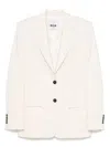 Msgm Viscose Jacket With Chest Patch Pocket In White