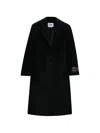 Msgm Single-breasted Coat In Black