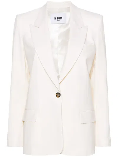 MSGM SINGLE-BREASTED CREPE BLAZER