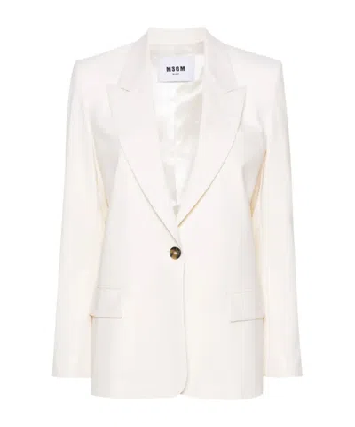 MSGM MSGM SINGLE-BREASTED PEAK-LAPELS TAILORED BLAZER