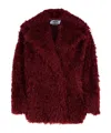 Msgm Single-breasted Frayed Deailed Jacket In Brown