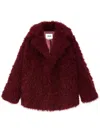Msgm Faux Fur Jacket In Red