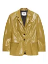 Msgm Single-breasted Jacket In Yellow