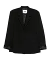 Msgm Single Breasted Long Sleeved Jacket In Black